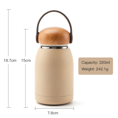 OLERD New Cute Kids Bottle Stainless Steel Double Wall Children Thermos Water Bottle Mushroom Lid Handle
