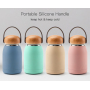 OLERD New Cute Kids Bottle Stainless Steel Double Wall Children Thermos Water Bottle Mushroom Lid Handle