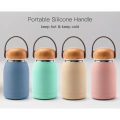 OLERD New Cute Kids Bottle Stainless Steel Double Wall Children Thermos Water Bottle Mushroom Lid Handle