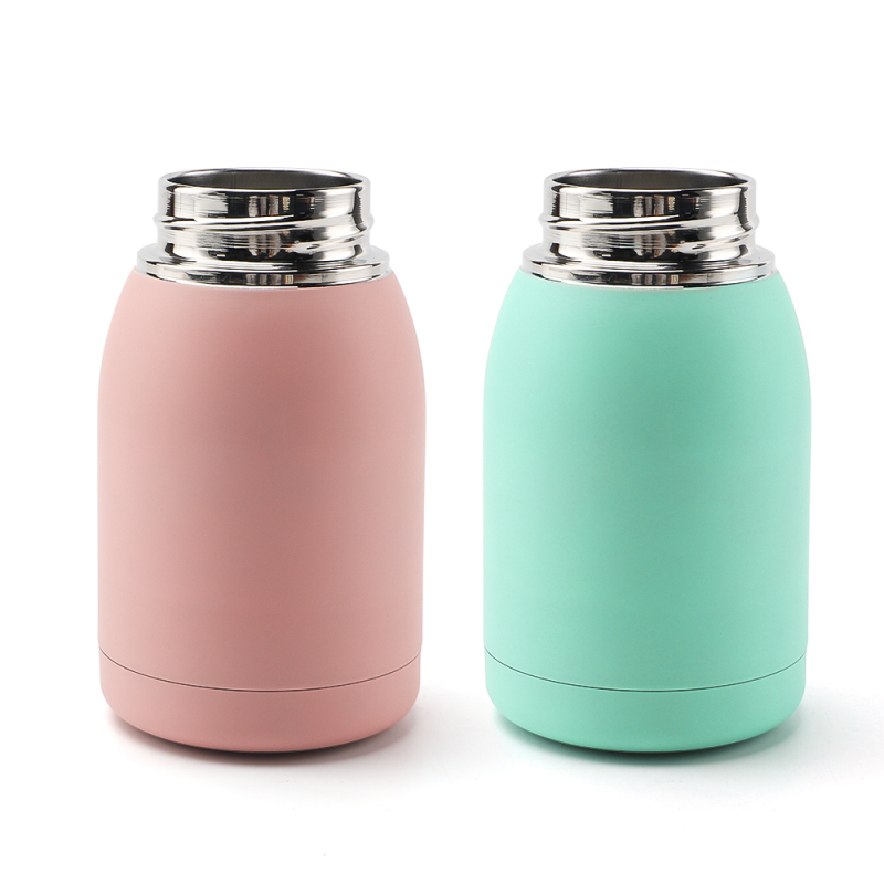 OLERD New Cute Kids Bottle Stainless Steel Double Wall Children Thermos Water Bottle Mushroom Lid Handle