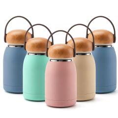 OLERD New Cute Kids Bottle Stainless Steel Double Wall Children Thermos Water Bottle Mushroom Lid Handle