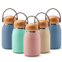 OLERD New Cute Kids Bottle Stainless Steel Double Wall Children Thermos Water Bottle Mushroom Lid Handle