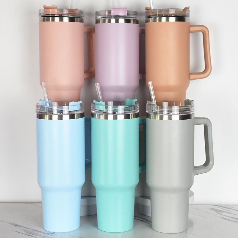 Wholesale Bpa Free Eco-friendly Stainless Steel Thermal 40oz Coffee Tumbler Mugs with Handle