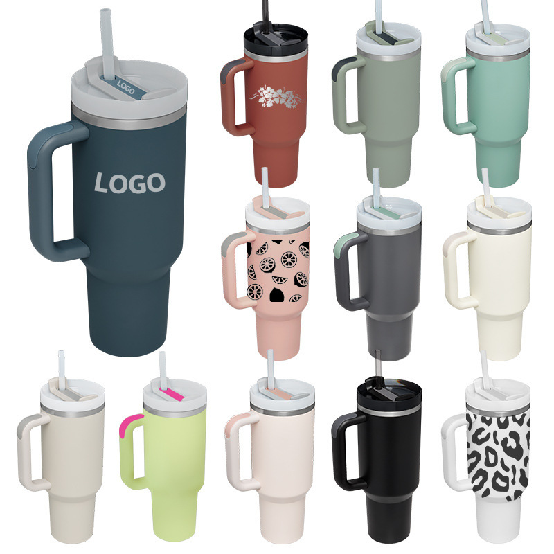 Wholesale Bpa Free Eco-friendly Stainless Steel Thermal 40oz Coffee Tumbler Mugs with Handle