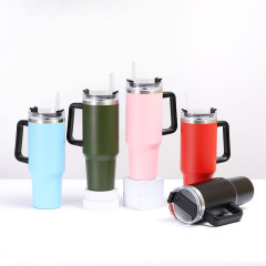 Wholesale Bpa Free Eco-friendly Stainless Steel Thermal 40oz Coffee Tumbler Mugs with Handle