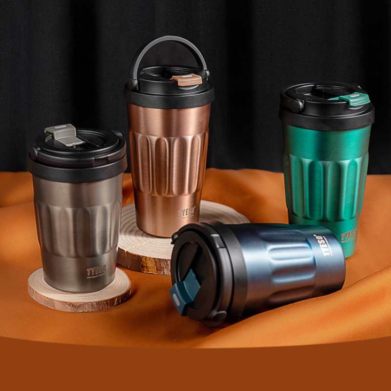 400ml 500ml Portable Stainless Steel Vacuum Insulated Handle Coffee Thermal Mugs With Custom Logo