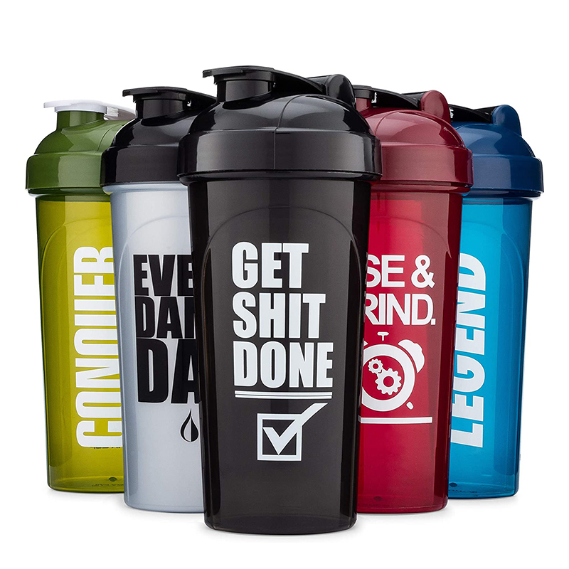 Wholesale Gym Shaker Personalized Shaker Bottle Custom Logo Protein Sport Plastic Water Bottle with Lid