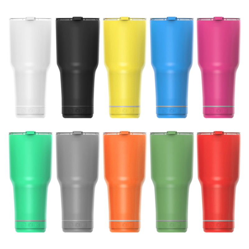 Wholesale Reusable Custom Logo 18/8 Stainless Steel Bottom Speaker Car Tumbler