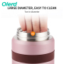 OLERD Food Grade Double Wall Stainless Steel Insulated Food Jar Thermos Lunch Container with Folding Spoon and Cloth Bag