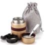 OLERD Food Grade Double Wall Stainless Steel Insulated Food Jar Thermos Lunch Container with Folding Spoon and Cloth Bag