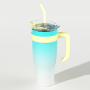 USA New Arrival 40oz Novel Color Stainless Steel Vacuum Insulated Car Mug With Straw Travel Tumbler With Handle