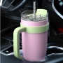 USA New Arrival 40oz Novel Color Stainless Steel Vacuum Insulated Car Mug With Straw Travel Tumbler With Handle