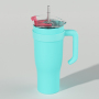 USA New Arrival 40oz Novel Color Stainless Steel Vacuum Insulated Car Mug With Straw Travel Tumbler With Handle
