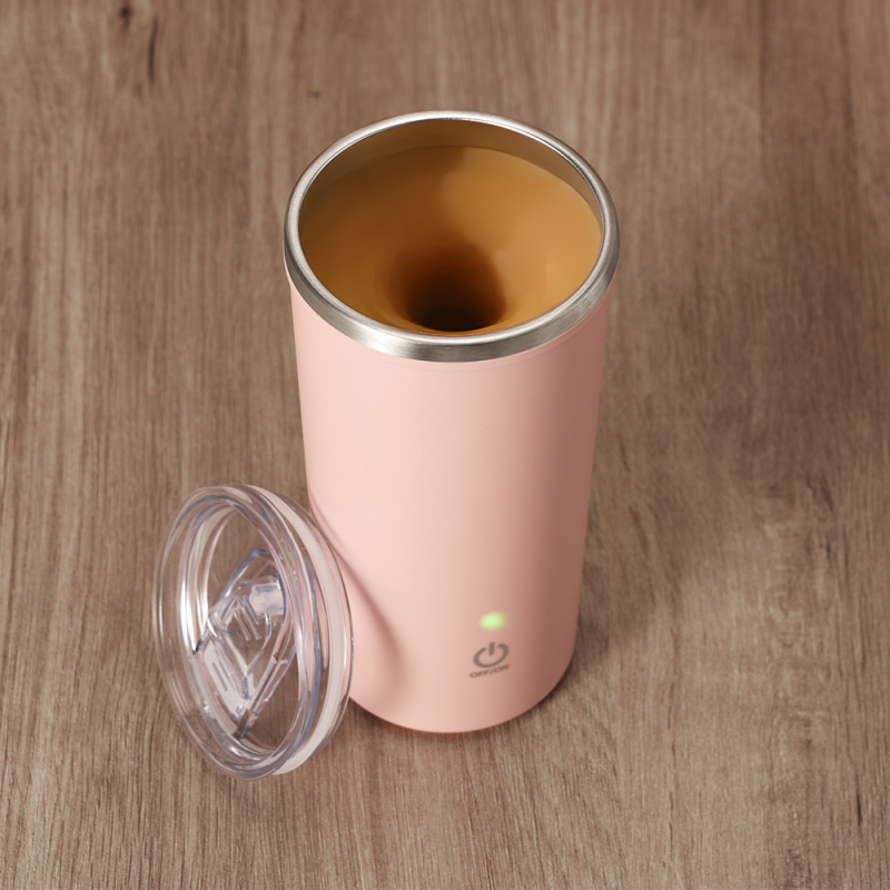 USB 400ML Rechargeable Portable Stainless Steel Stirring Mug Auto Mixing Coffee Cup With Stir Bar for Coffee Milk Tea