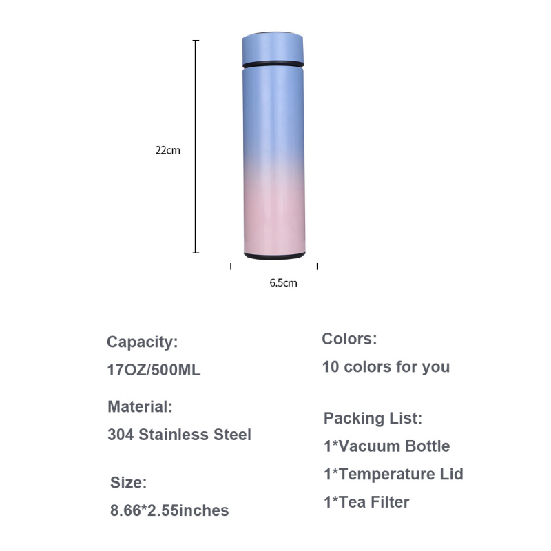 Travel Tumbler Smart LED Temperature Display Metal Insulation Water Bottles Thermos Stainless Steel Intelligent Vacuum Flask