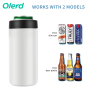 OLERD Promotion 17oz Reusable Insulated Double Wall Shaped Beer Can Cooler Stainless Steel Can Cooler Cola