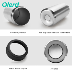 OLERD Promotion 17oz Reusable Insulated Double Wall Shaped Beer Can Cooler Stainless Steel Can Cooler Cola