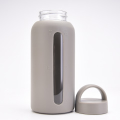 New Design High Borosilicate Glass Travel Hiking Water Bottles with Silicone Sleeve
