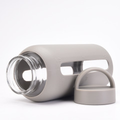 New Design High Borosilicate Glass Travel Hiking Water Bottles with Silicone Sleeve