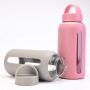 800ml Transparent Glass Water Bottles With Silicone Sleeve Travel Colorful Bottle Glass for Water