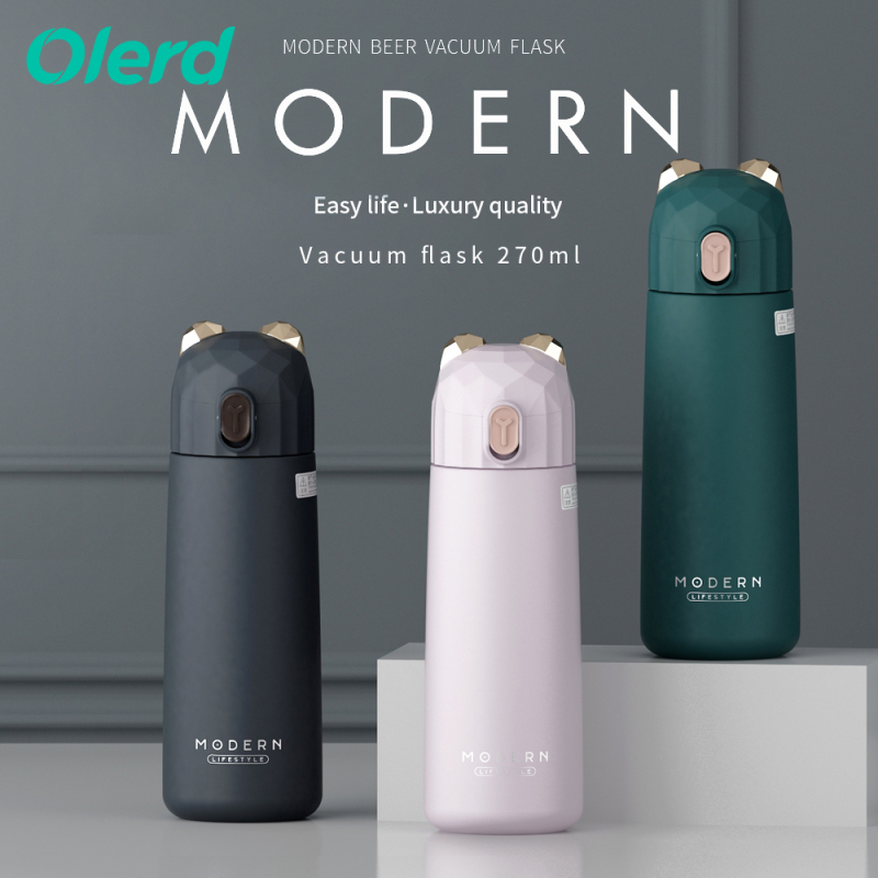 OLERD Double Wall Thermo Modern Insulated Stainless Steel Thermal Water Bottle