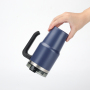 Wholesale 600ml Hot Selling Custom Logo Double Wall Stainless Steel Vacuum Car Travel Mug Tumbler with Straw
