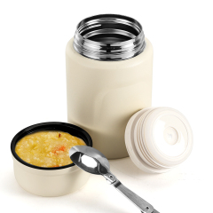 Newest Design Vacuum Insulated Stainless Steel Soup Pot Jar Food Flask Warmer Container Thermos with Spoon