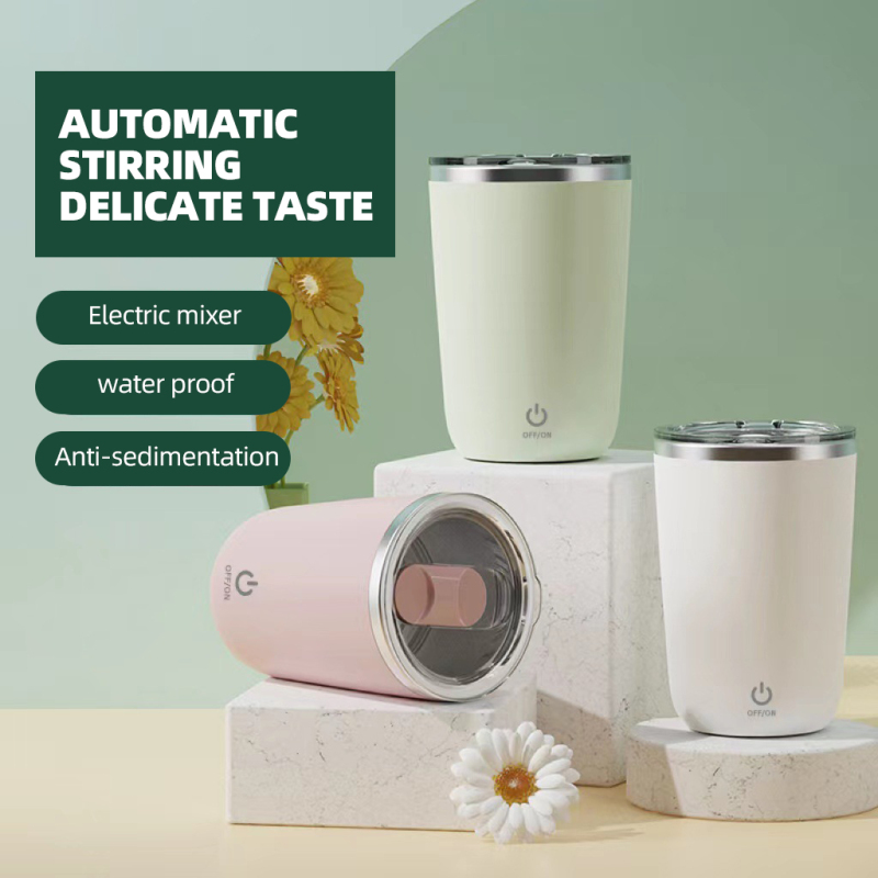 Stainless Steel Rechargeable Smart Cup Multi Functional Fitness Auto Magnetized Self Mug Auto Stirring Mixing Coffee Cup