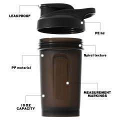 Wholesale 10oz 300ml Shaker Bottles Portable Protein Water Bottle for Gym Mixing Bottle Plastic Outdoor Portable Drink Cup