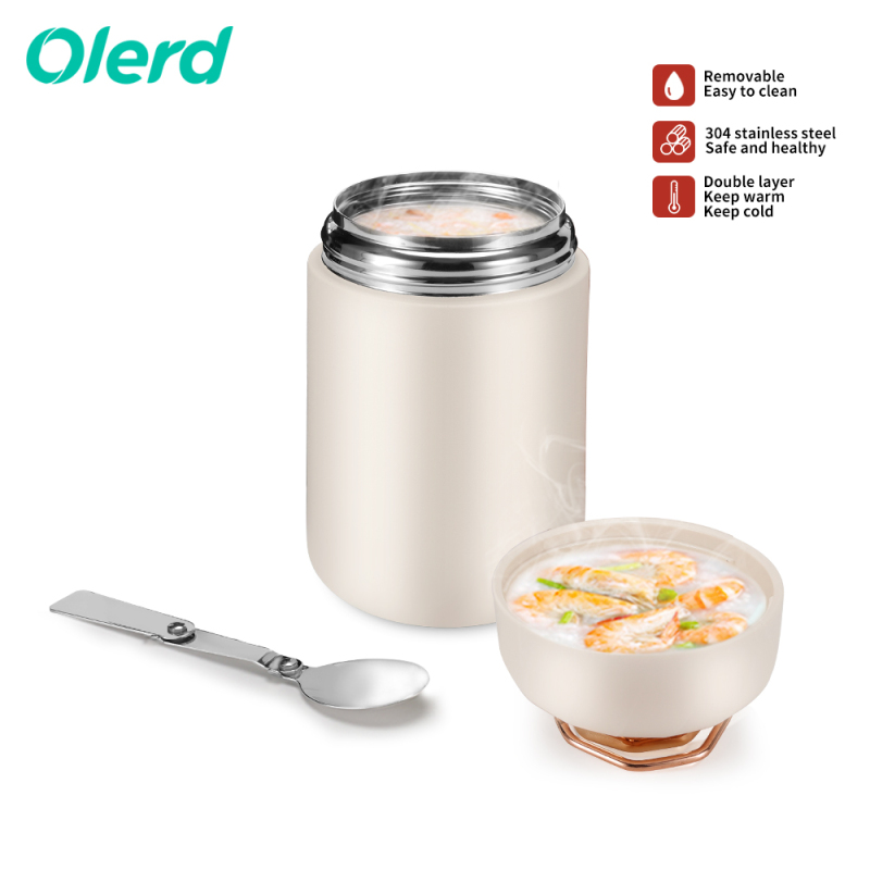 Premium Quality 600ml Insulated Food Jar Flask Hot Food Flask Office School Travel Portable Design Lids Minimum Order 1 Piece