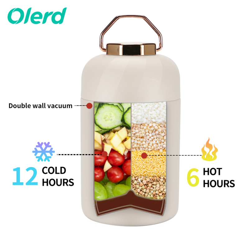 Premium Quality 600ml Insulated Food Jar Flask Hot Food Flask Office School Travel Portable Design Lids Minimum Order 1 Piece