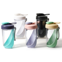 Wholesale 600ML Protein Sports Plastic Cup Shaker Bottle for GYM with Handle Rope