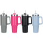 Wholesale 40oz Travel Tumbler with Handle Single Layer Stainless Steel Customizable Print Sport Portable Mug with Straw Camping