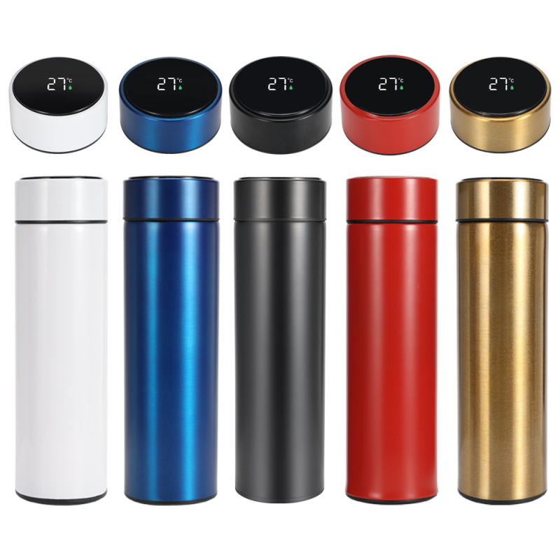 Smart Temperature Display Stainless Steel Temperature Water Bottle With Tea Strainer