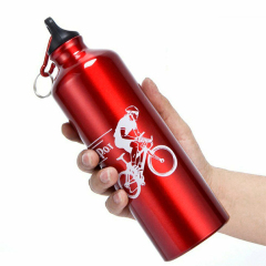 Wholesale Custom Logo Printing Outdoor Metal Aluminum Bike Sports Water Bottle with Carabiner