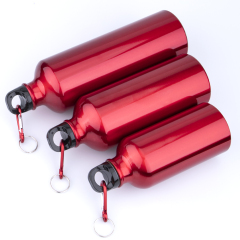 Wholesale Custom Logo Printing Outdoor Metal Aluminum Bike Sports Water Bottle with Carabiner