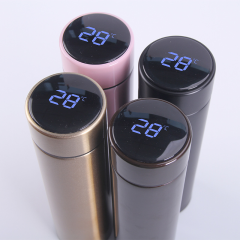 Wholesale 500ml Display Temperature Smart Drink Vacuum Water Bottle with Led Digital Lid