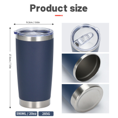Wholesale Customized 600ml 20oz Coffee Water Mugs Powder Coating Beer Travel Tumbler with Magnet Slider Lid