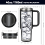 Wholesale 40 oz Simple Tumbler with Lid Handle and Straw Double Wall Vacuum Stainless Steel Water Bottle Insulated Coffe Cup