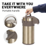 Large Capacity 3L 4L Double Wall Vacuum Insulated Stainless Steel 316 Air Pressure Pot Flask Keep Hot Cold Drinks with Handle