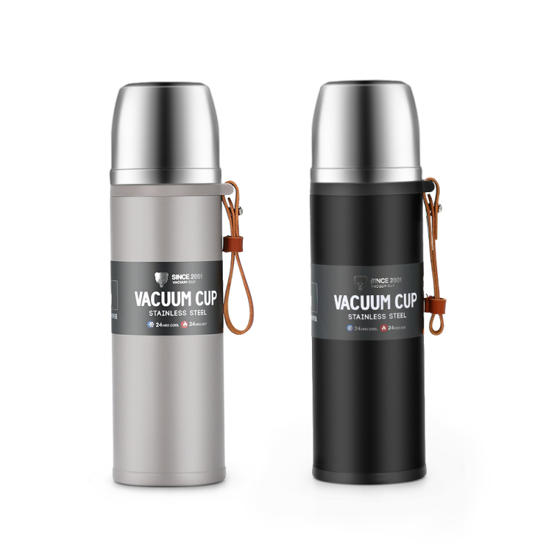 Double Wall Thermos Bottle Stainless Steel Water Bottle With on Push Lid