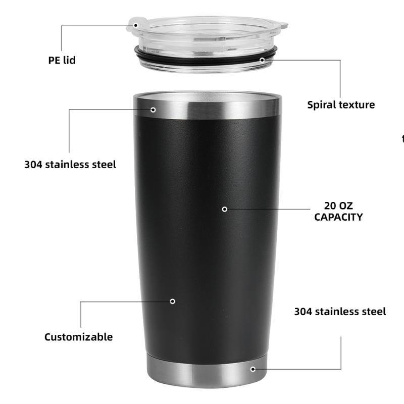 Wholesale 20oz Travel Tumbler Cups Double Wall Vacuum Insulated Stainless Steel Coffee Mug  Tumbler with Lid