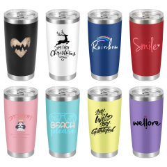 Wholesale 20oz Travel Tumbler Cups Double Wall Vacuum Insulated Stainless Steel Coffee Mug Tumbler with Lid