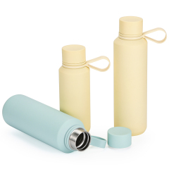 Wholesale Factory Custom 12oz 20oz Sport Rubber Paint Stainless Steel Thermos Vacuum Water Bottle with Silicone Handle