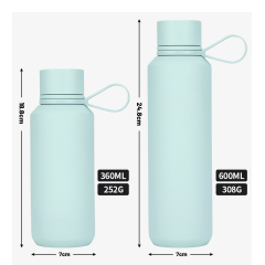 Wholesale Factory Custom 12oz 20oz Sport Rubber Paint Stainless Steel Thermos Vacuum Water Bottle with Silicone Handle