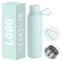 Wholesale Factory Custom 12oz 20oz Sport Rubber Paint Stainless Steel Thermos Vacuum Water Bottle with  Silicone Handle