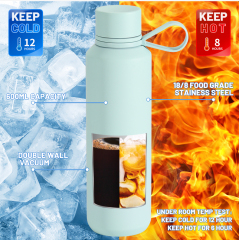Wholesale Factory Custom 12oz 20oz Sport Rubber Paint Stainless Steel Thermos Vacuum Water Bottle with Silicone Handle