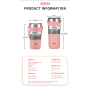 Portable Outdoor Stainless Steel Insulated Travel Coffee Mug Tyeso Vacuum Insulated Tumblers With Silicone Strap