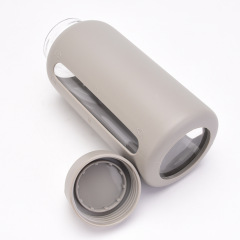 New 800ml Glass Silicone Cover Time Scale Water Cup Large Capacity Portable Outdoor Carrying Cup