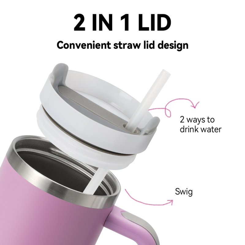 Wholesale 30oz Stainless Steel Insulated Tumbler with Straw Customized Design for Water Coffee Iced Tea Beer on Go Travel Mug